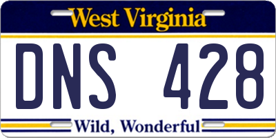WV license plate DNS428