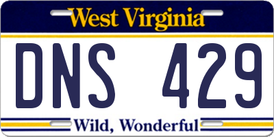 WV license plate DNS429