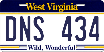 WV license plate DNS434
