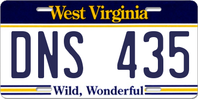 WV license plate DNS435
