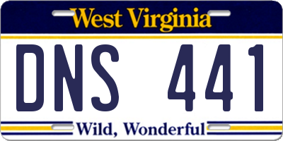 WV license plate DNS441