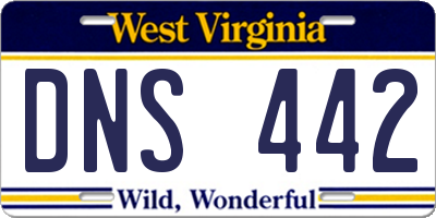 WV license plate DNS442