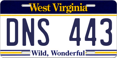 WV license plate DNS443