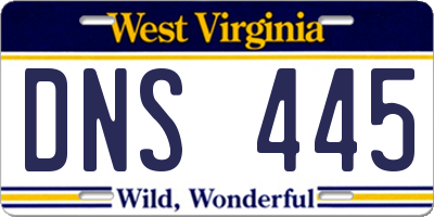 WV license plate DNS445