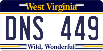 WV license plate DNS449