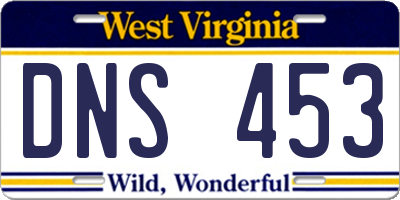 WV license plate DNS453