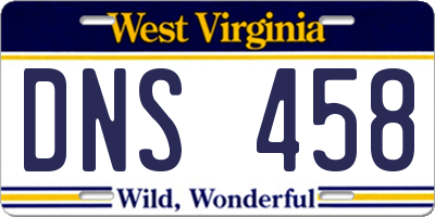 WV license plate DNS458