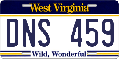 WV license plate DNS459