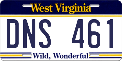 WV license plate DNS461