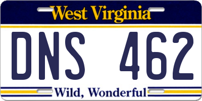 WV license plate DNS462