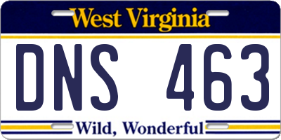 WV license plate DNS463