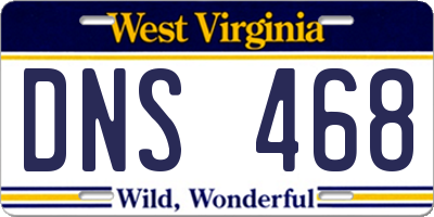 WV license plate DNS468