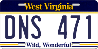 WV license plate DNS471