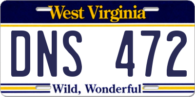 WV license plate DNS472