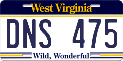 WV license plate DNS475