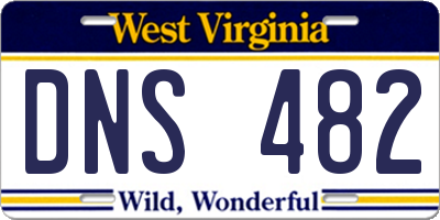 WV license plate DNS482