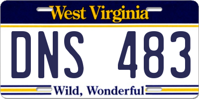 WV license plate DNS483