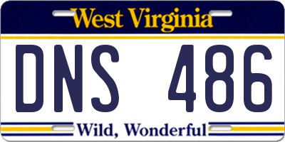 WV license plate DNS486