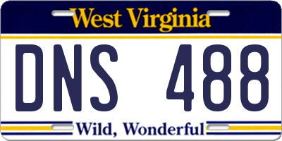 WV license plate DNS488