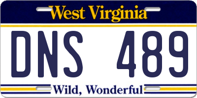 WV license plate DNS489