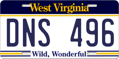 WV license plate DNS496