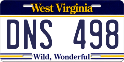 WV license plate DNS498