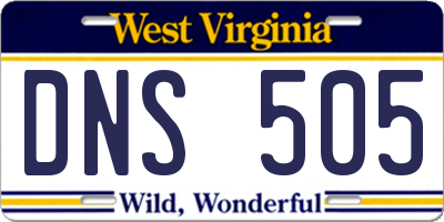 WV license plate DNS505