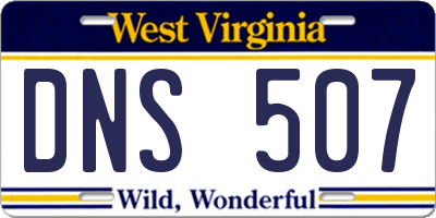 WV license plate DNS507