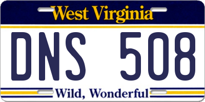 WV license plate DNS508