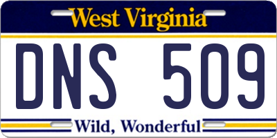 WV license plate DNS509