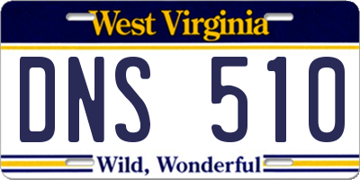 WV license plate DNS510