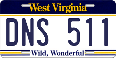 WV license plate DNS511