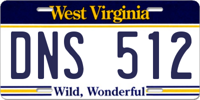 WV license plate DNS512