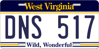 WV license plate DNS517