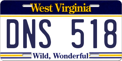 WV license plate DNS518