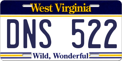 WV license plate DNS522
