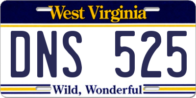 WV license plate DNS525
