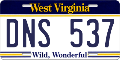 WV license plate DNS537
