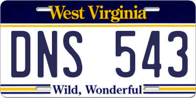 WV license plate DNS543