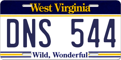 WV license plate DNS544