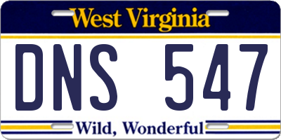 WV license plate DNS547