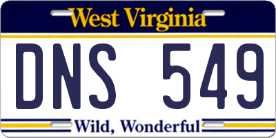 WV license plate DNS549