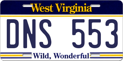 WV license plate DNS553