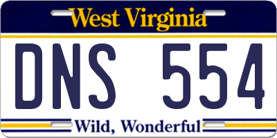 WV license plate DNS554