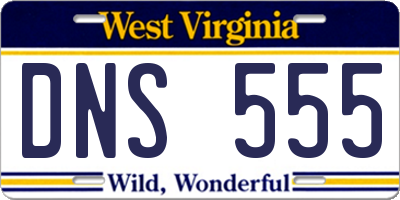 WV license plate DNS555