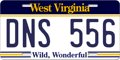 WV license plate DNS556