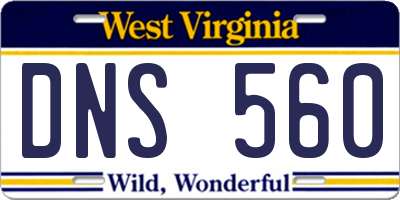 WV license plate DNS560