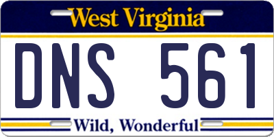WV license plate DNS561