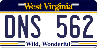 WV license plate DNS562