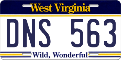 WV license plate DNS563